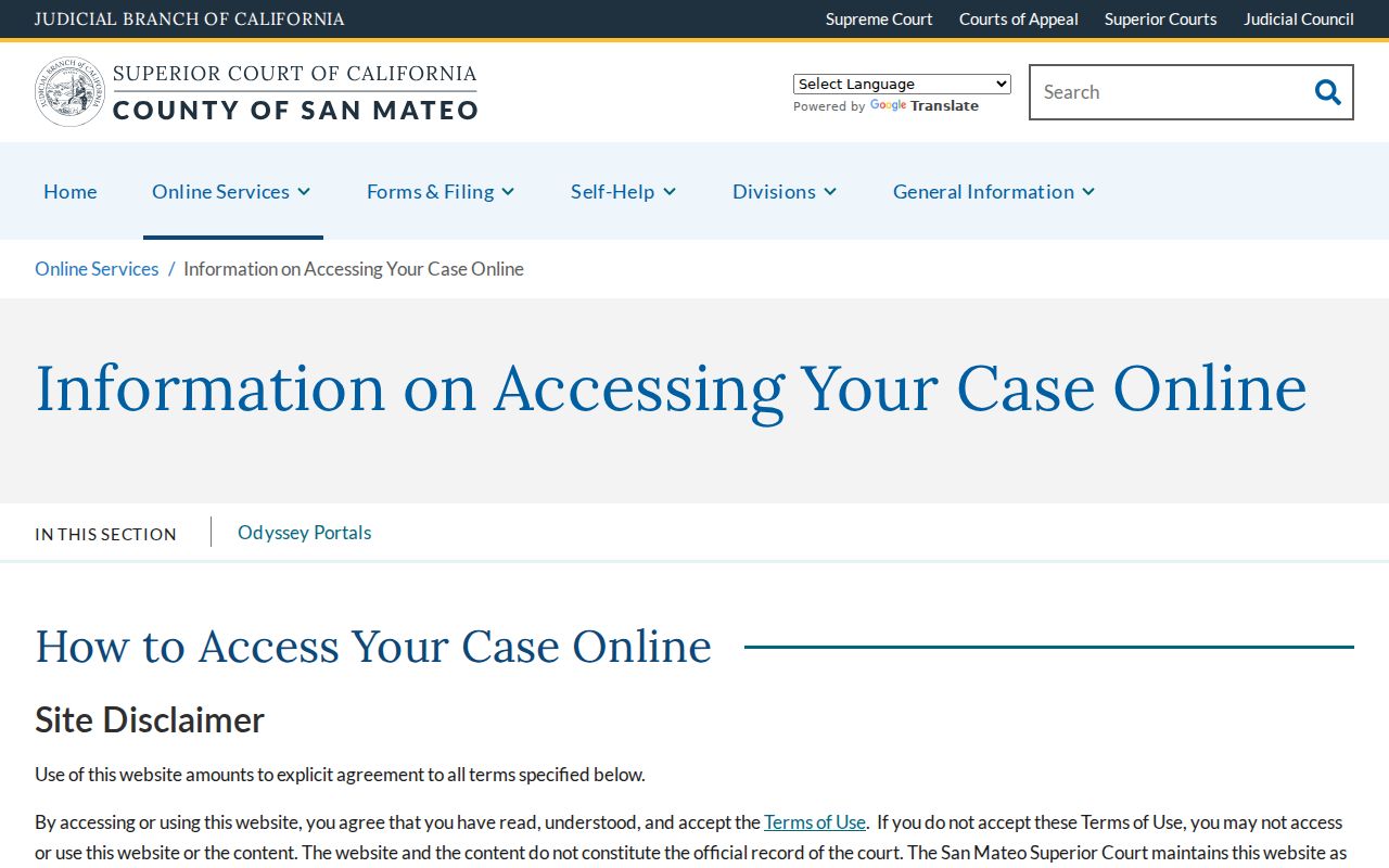San Bruno residents directory Superior Court case access