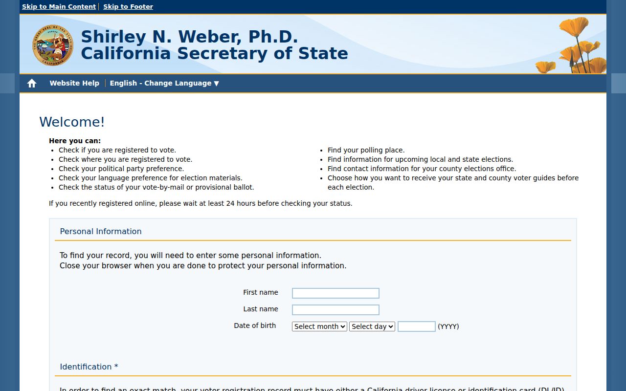 San Bruno residents directory California voter status lookup