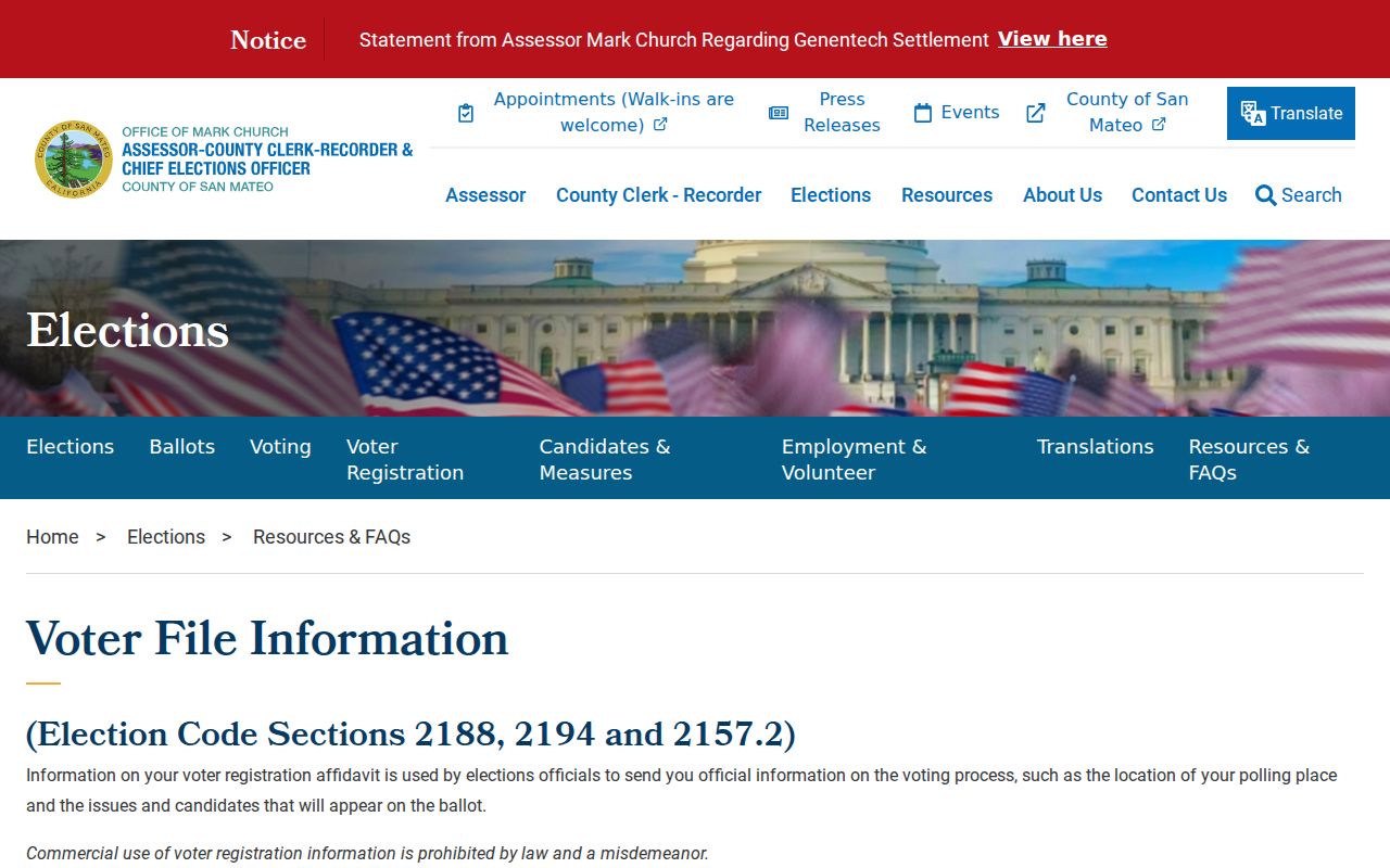 San Bruno neighbors county voter file information